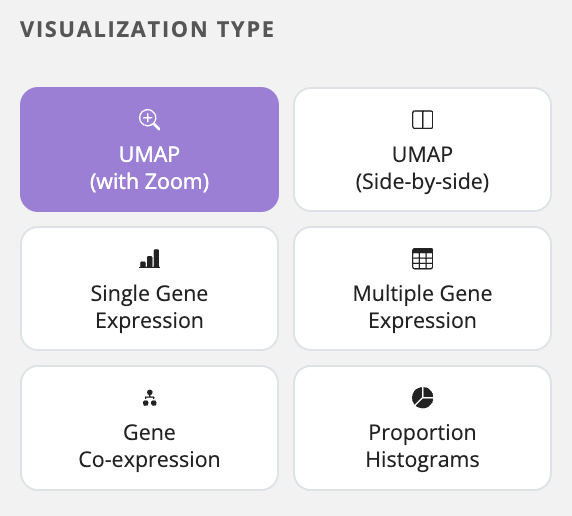 Visualization type selector